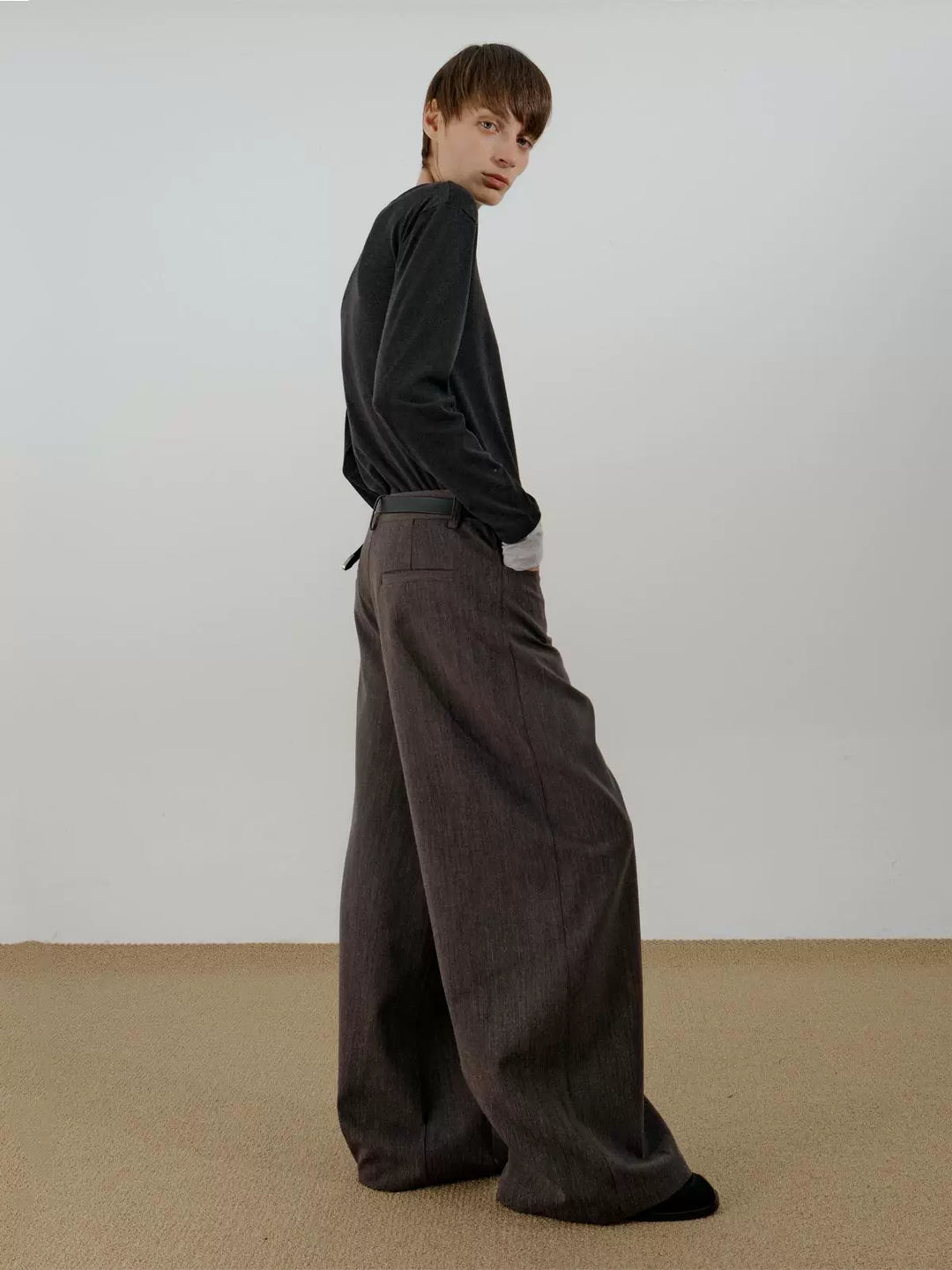 Brede Pijpen Losse Pasvorm Casual Broek 