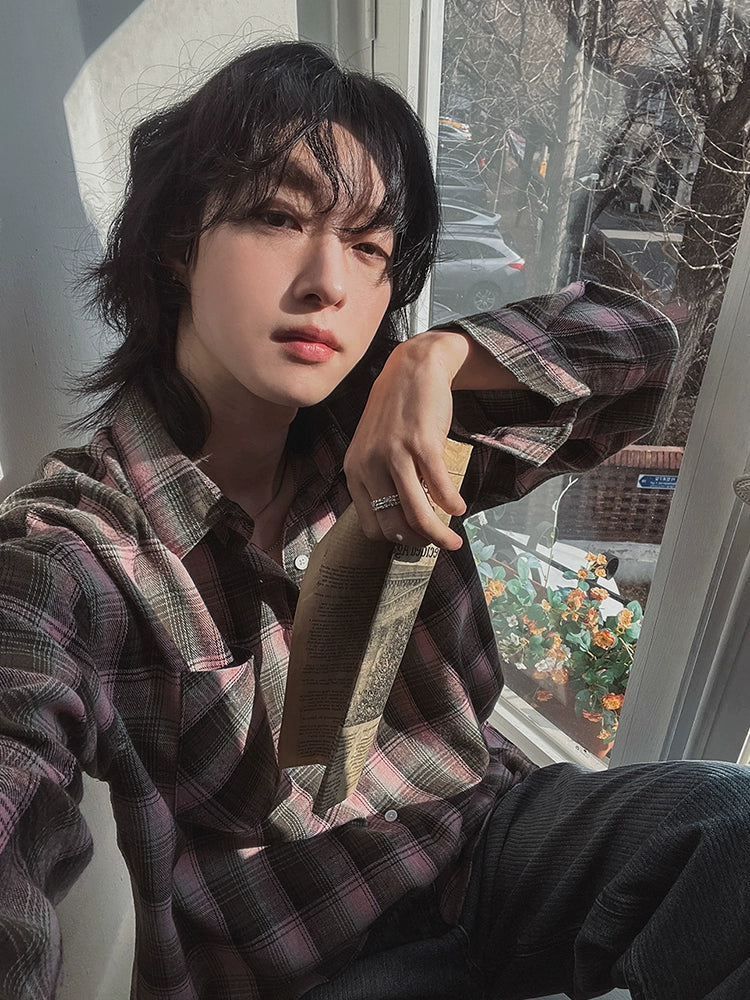 Plaid Loose Long-Sleeve Shirt