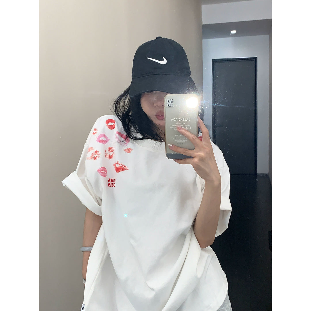Lip Print Relaxed Fit T-Shirt