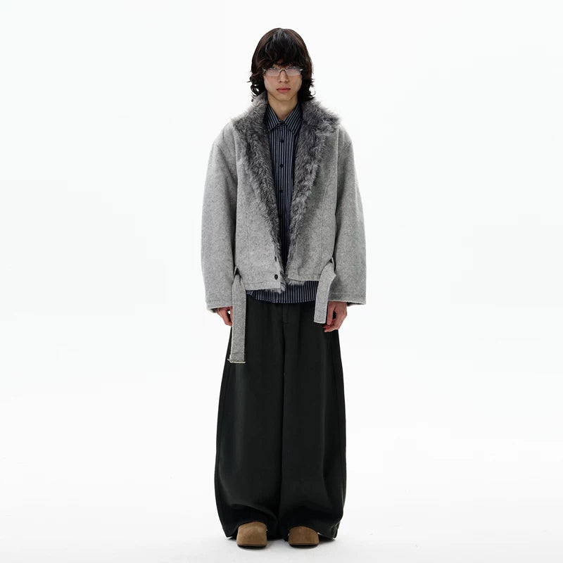 Jaqueta com Botão Isolada em Mistura de Lã 