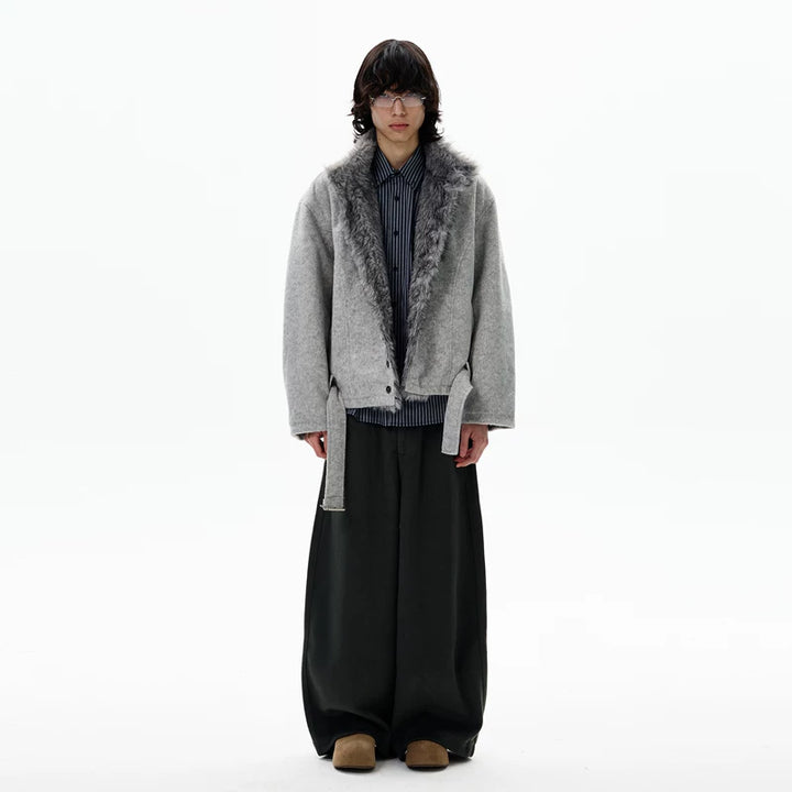 Jaqueta com Botão Isolada em Mistura de Lã 