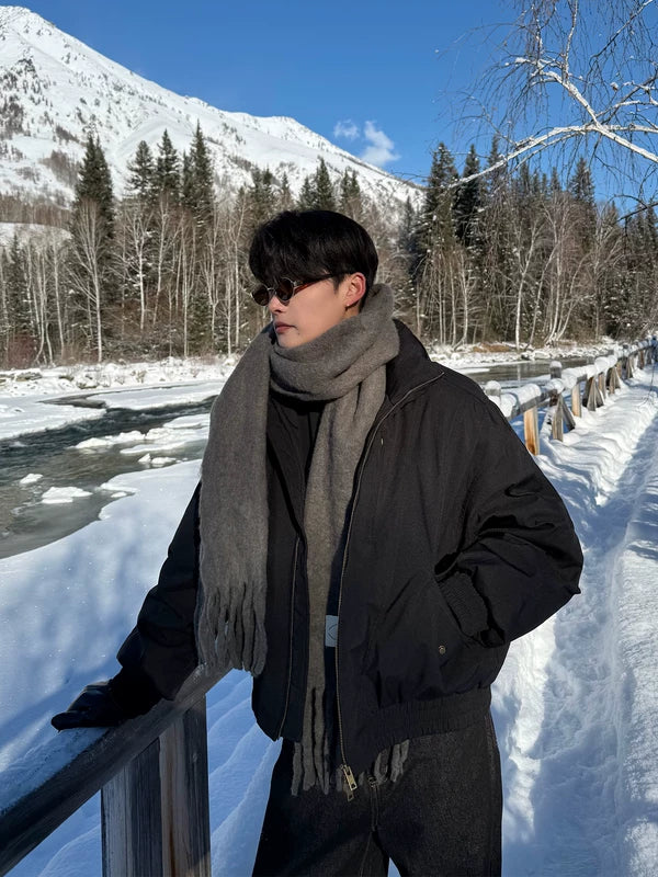 Oversized Padded Lapel Winter Jacket