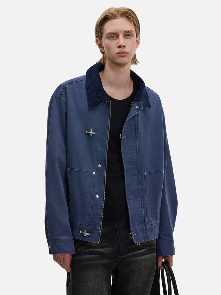 Veste courte à revers de style rétro en barn 