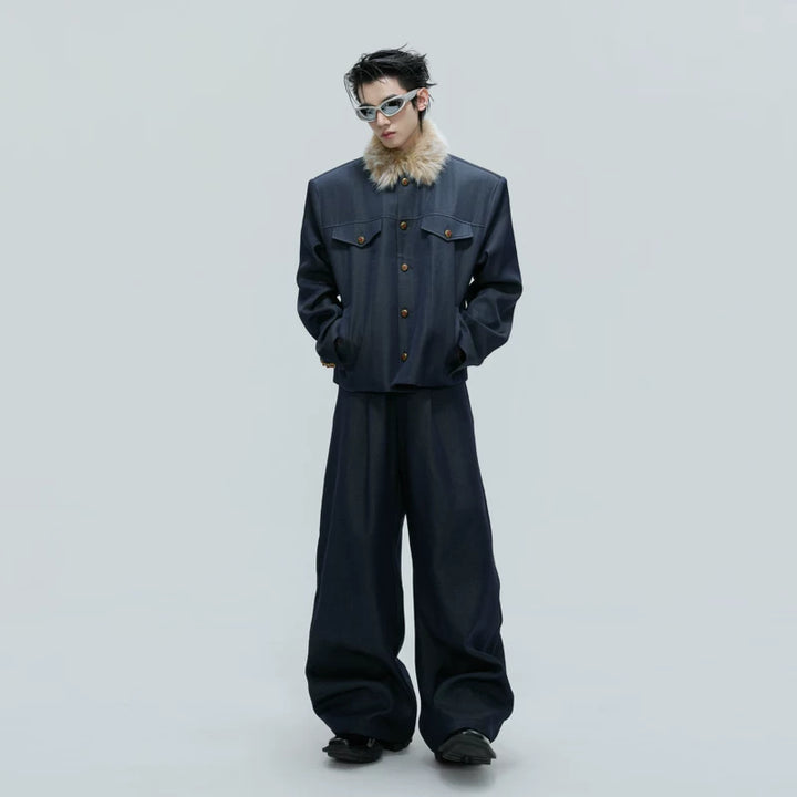 Stand Collar Jacket and Wide Leg Pants (sold separately)