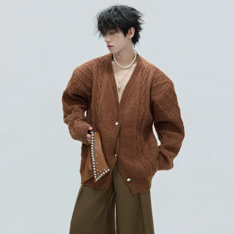 Pearl Collar Knit Cardigan