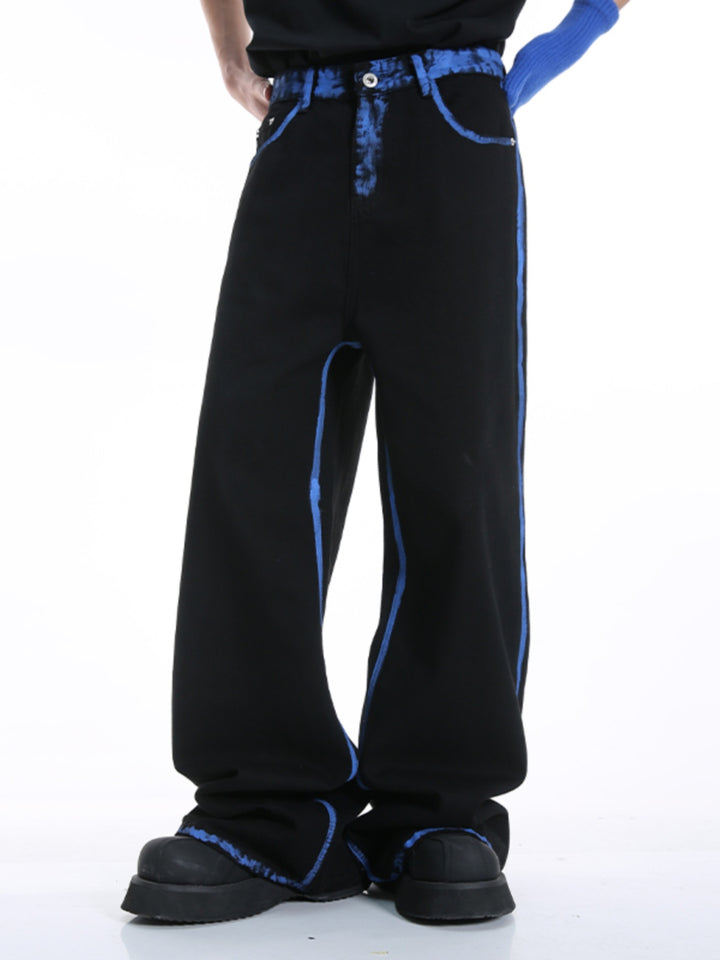 Graffiti Loose Straight Wide-Leg Pants