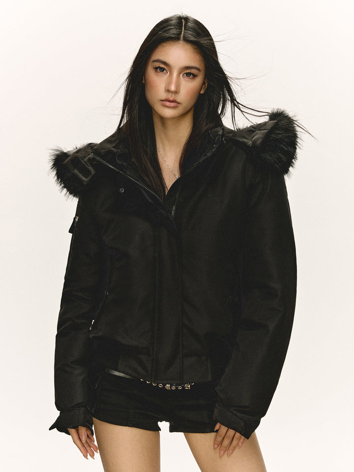 Retro Cotton Coat with Detachable Hood