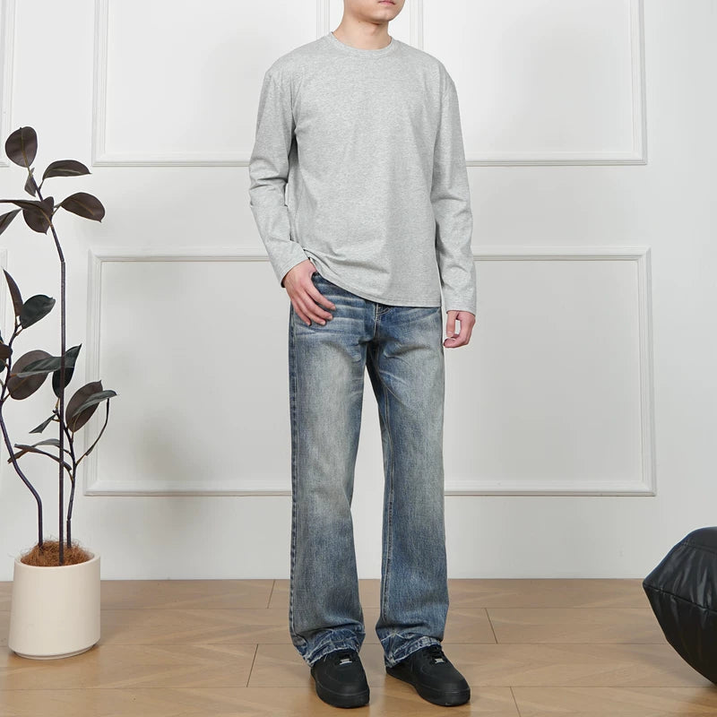 Vintage Distressed Straight Leg Jeans