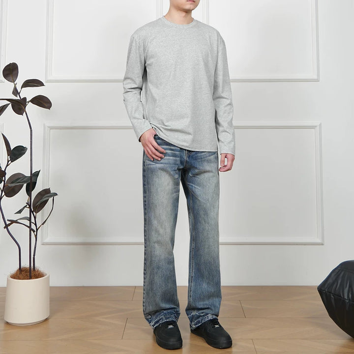 Vintage Distressed Straight Leg Jeans