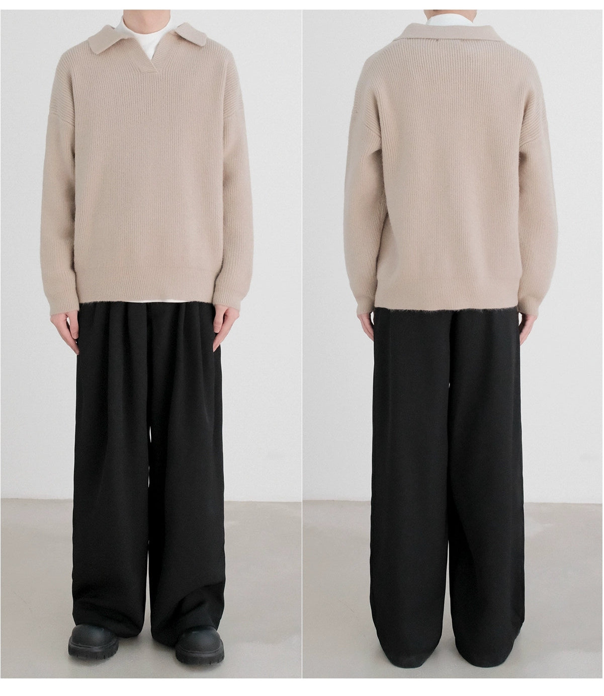 Lapel Knit Pullover Sweater