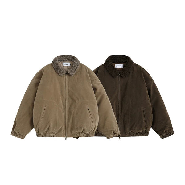 Chaqueta de trabajo acolchada de algodón con cuello Sherpa 