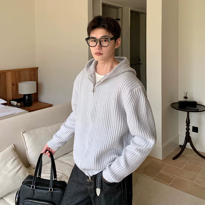 Gekapt Brei Zip Cardigan Trui Jas 