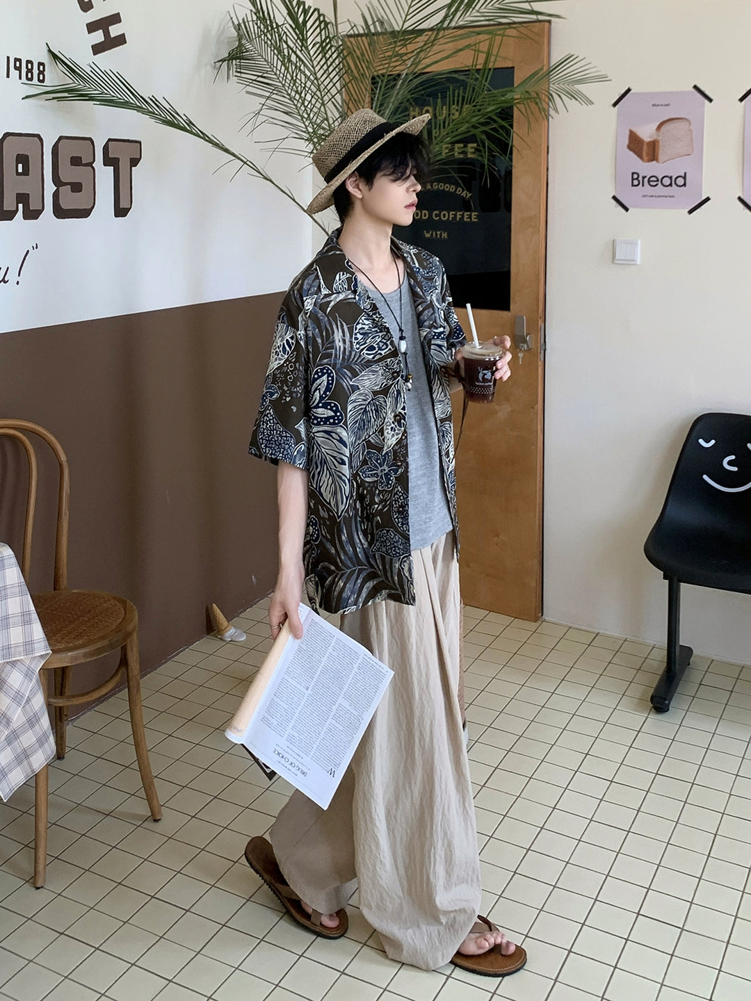 Pantalons décontractés larges en Tencel 