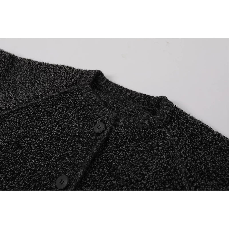 Button Front Fleece Knit Cardigan