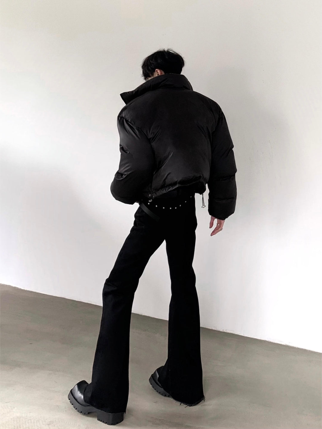 Slim Fit Riveted Flared Jeans