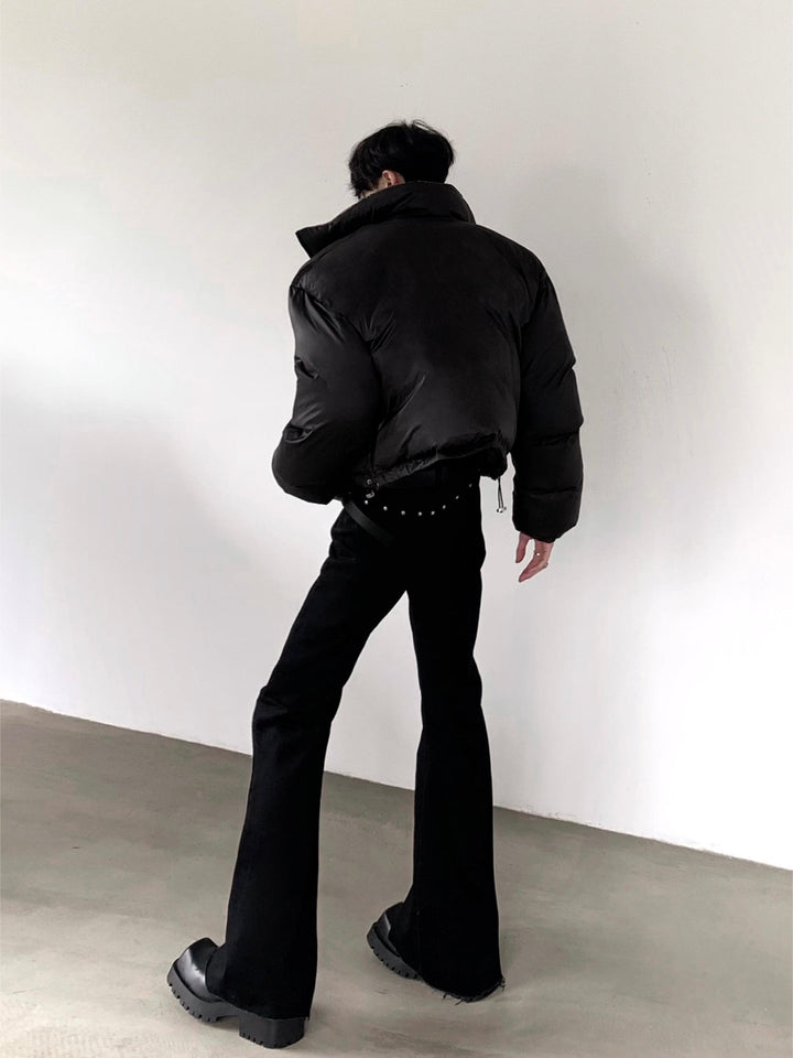 Slim Fit Riveted Flared Jeans