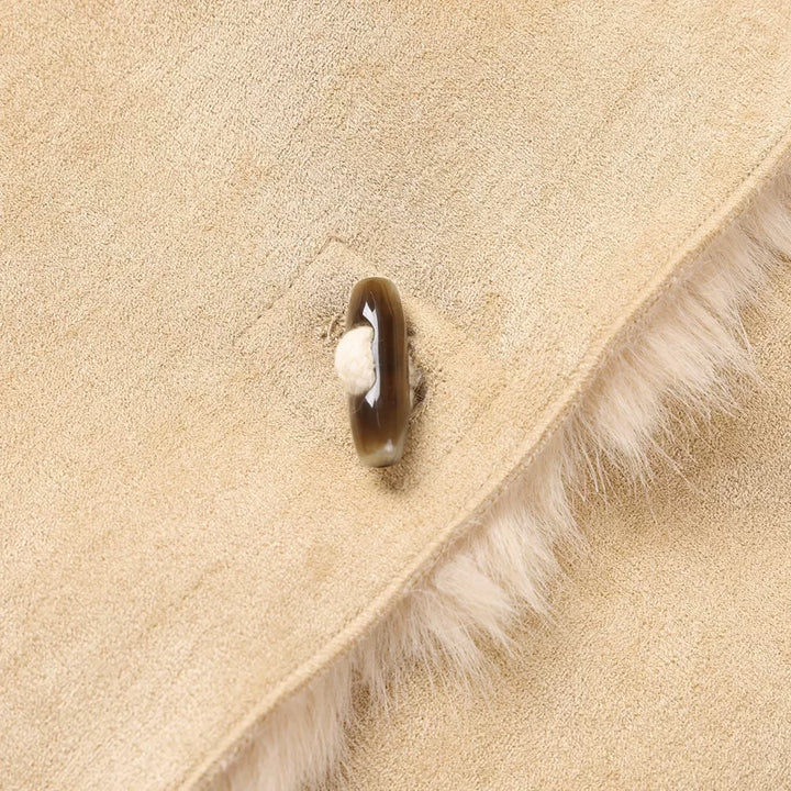 Faux mocka fleece-fodrad retrojacka 