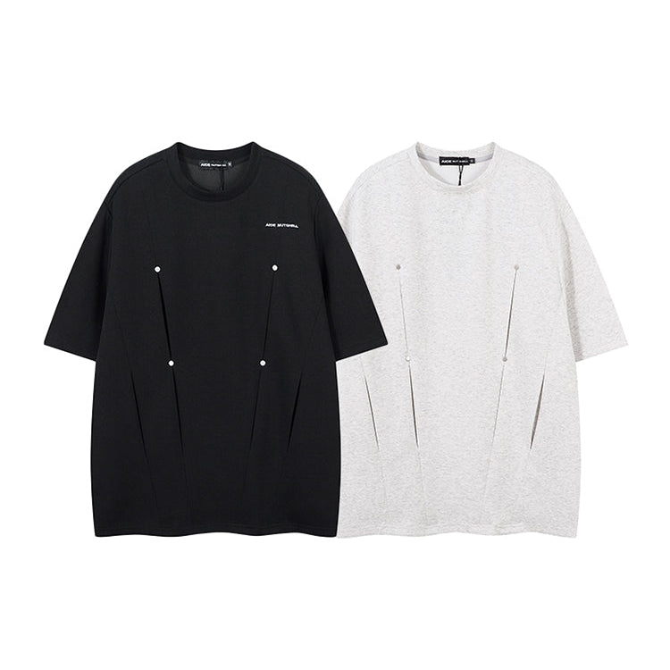 Deconstructed Splicing Round Neck Pullover