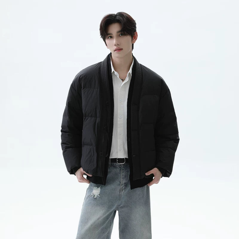 Duck Down Patchwork Short Winter Jacket
