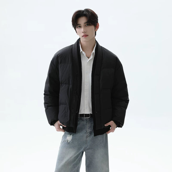 Duck Down Patchwork Short Winter Jacket