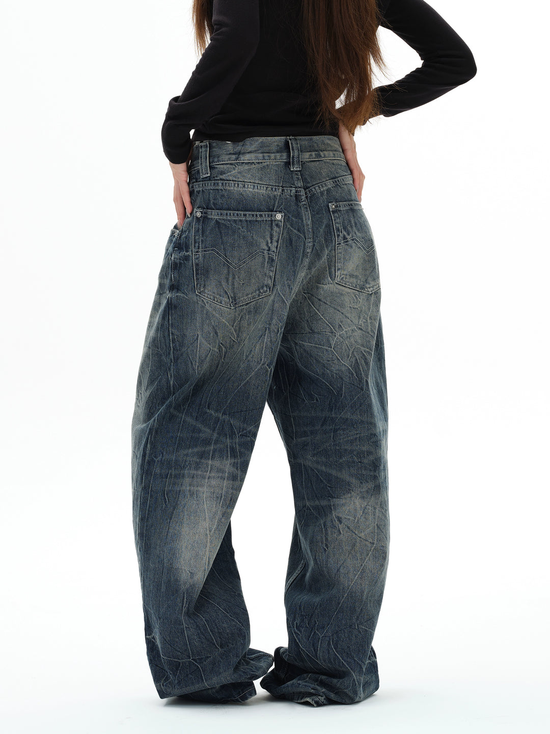 Pantalons larges à motif étoile rétro 