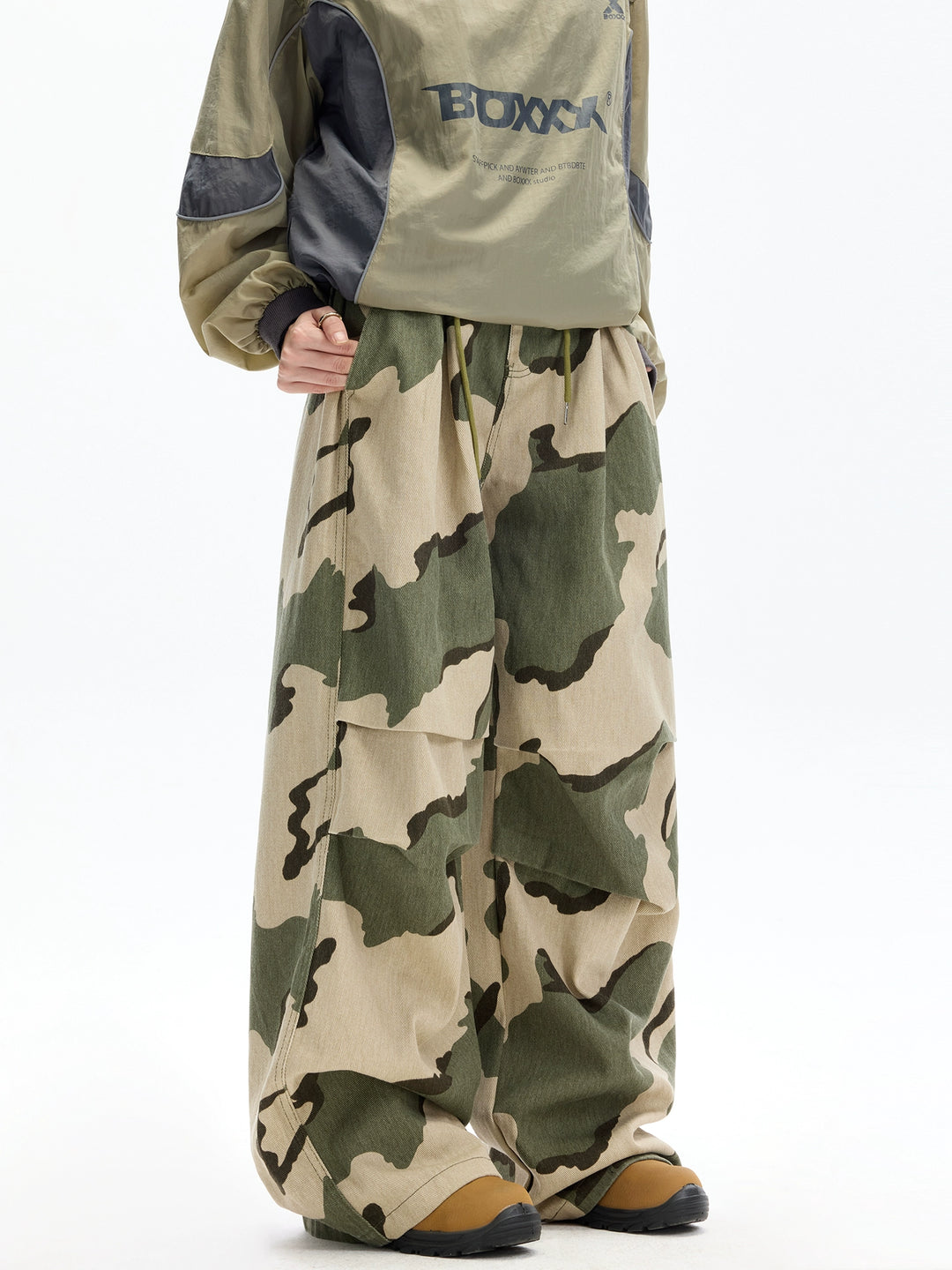 Pantalones casuales de hip-hop de camuflaje de pierna ancha 