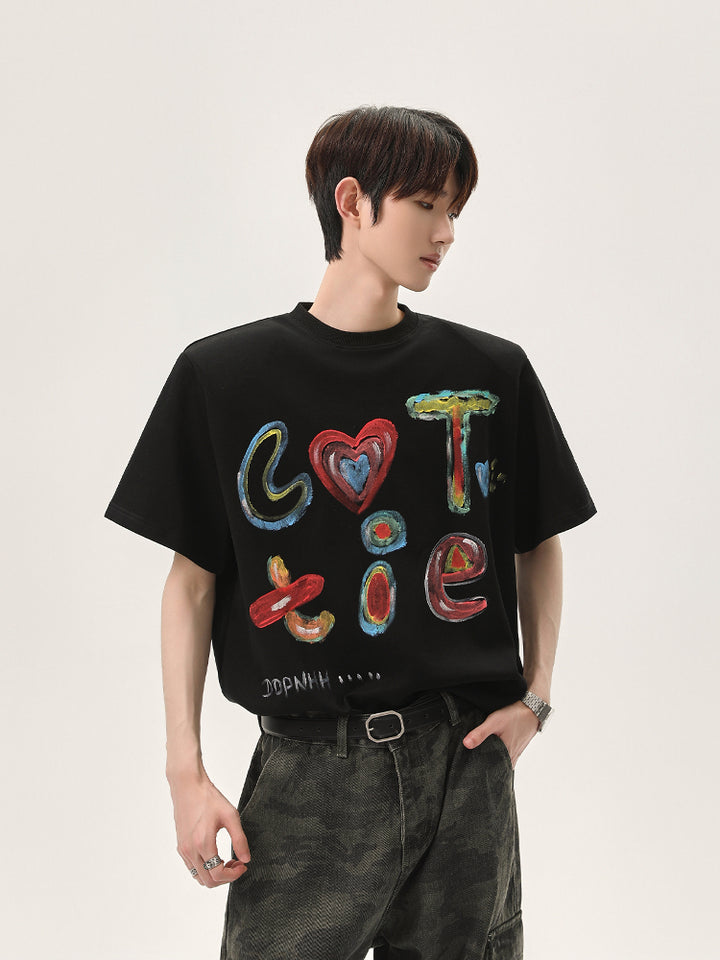 Graffiti Print Short-Sleeve T-Shirt