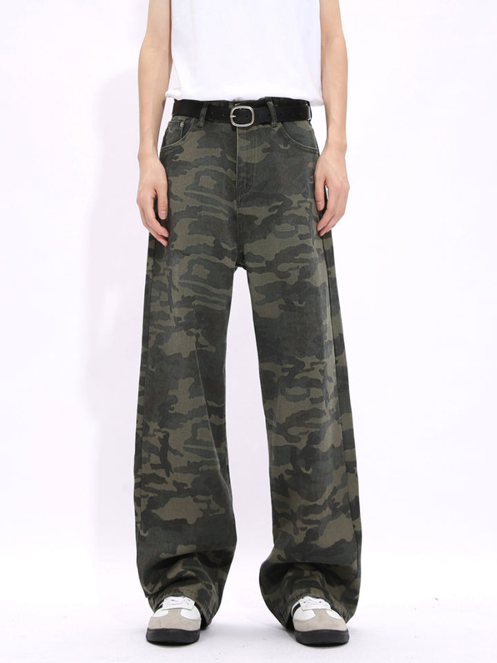 Retro Camouflage Casual Loose Jeans