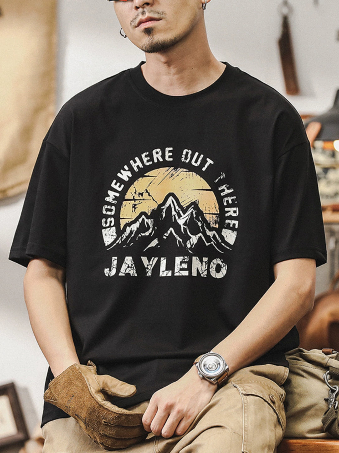 Outdoor Mountain Graphic Loose Fit T-shirt