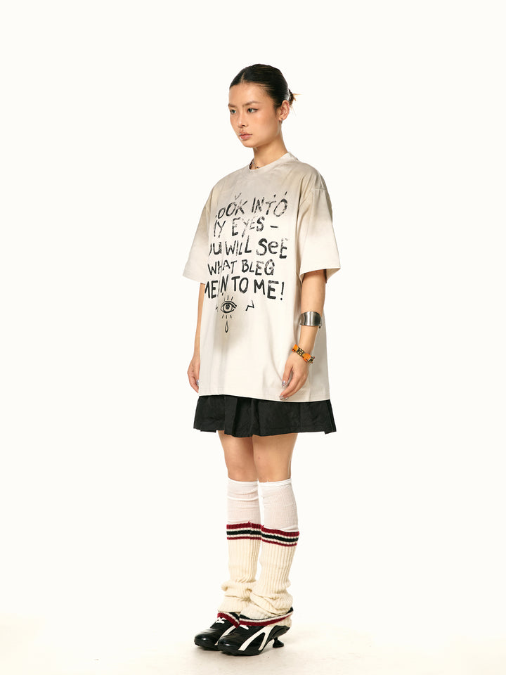 Loose Retro Print Short-Sleeve T-shirt