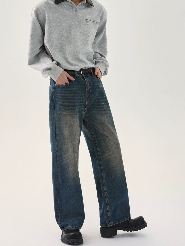 Jeans larges déchirés à jambes larges 