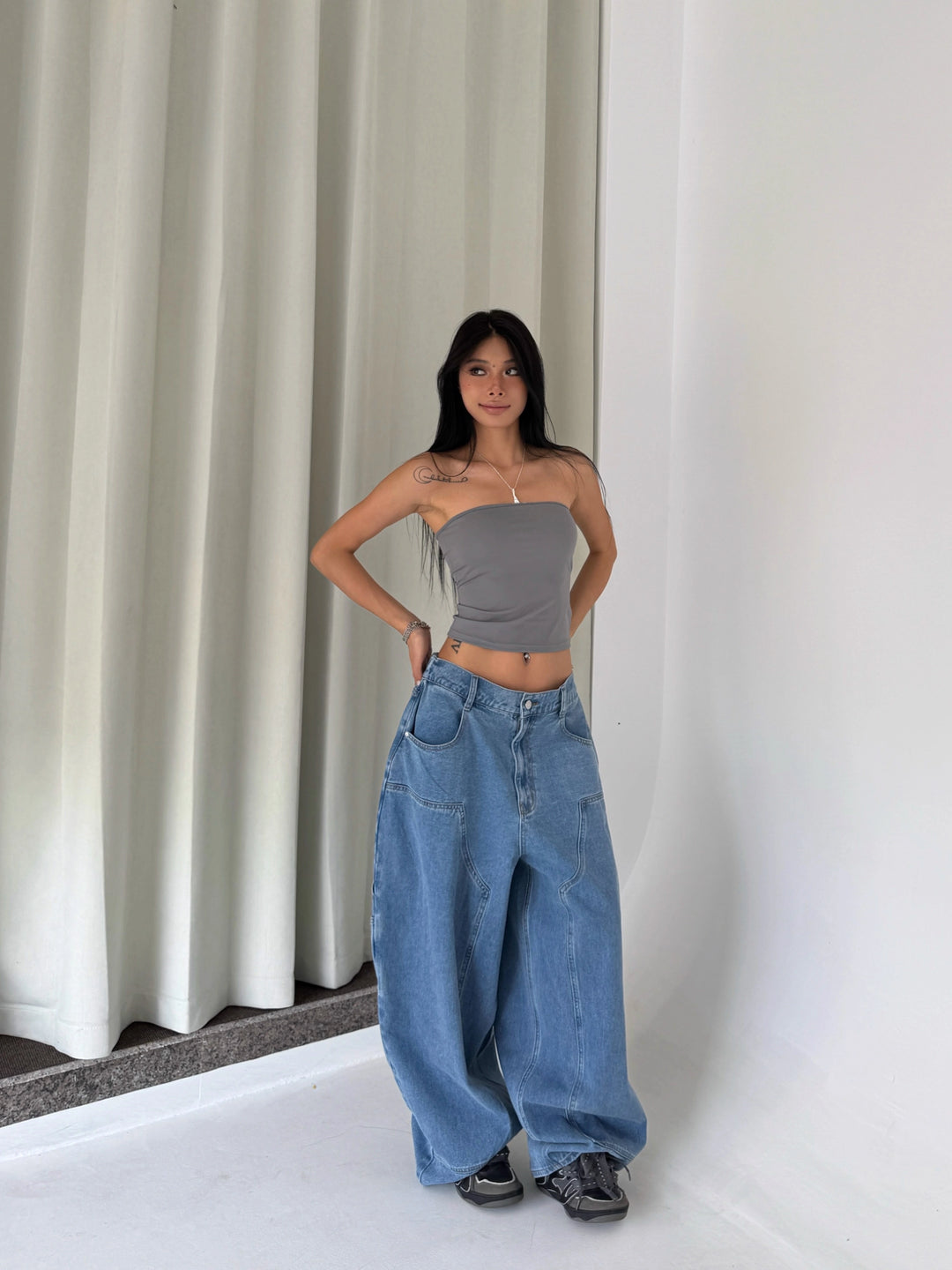 Street Wide Leg Loose Denim Pants