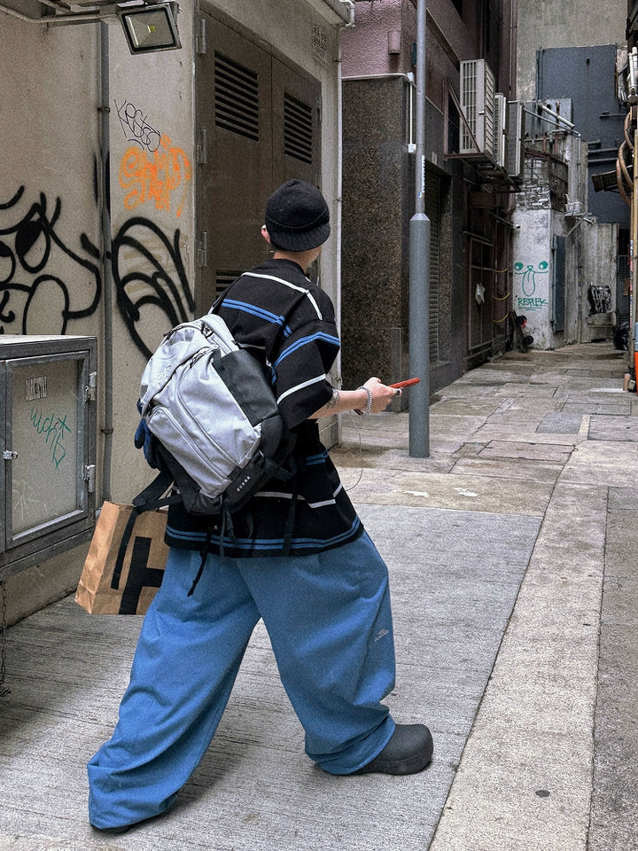 Pantalones deportivos de pierna ancha de algodón ligero 