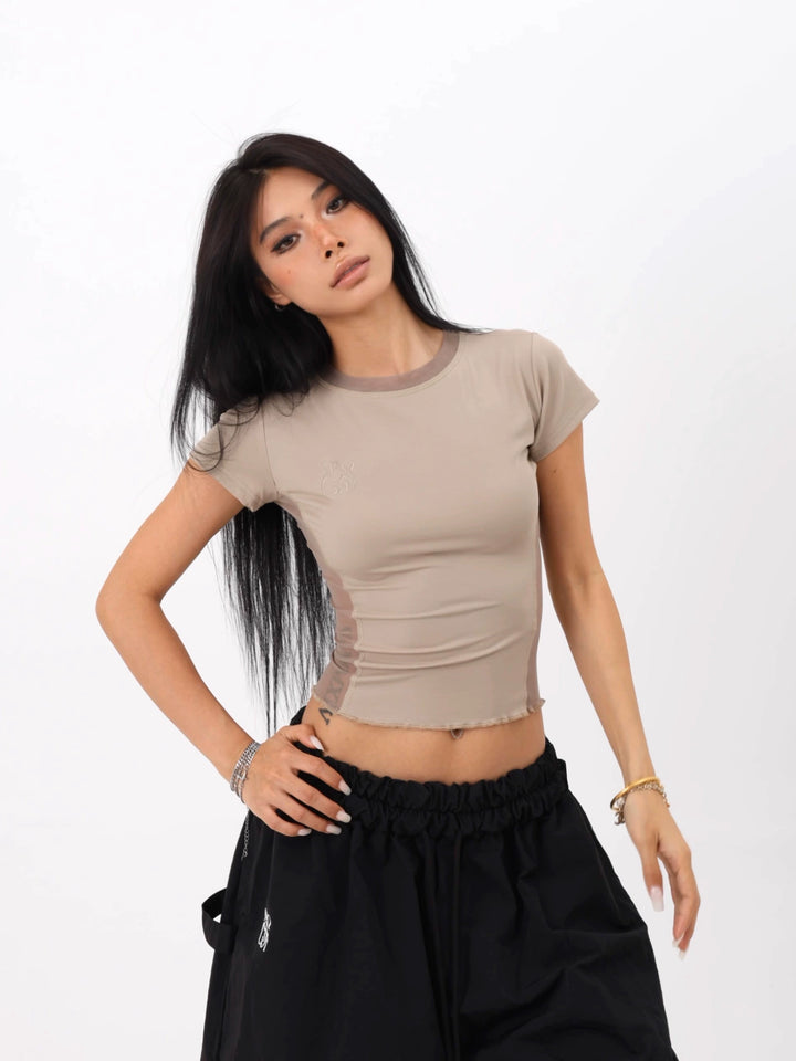 Camiseta Casual de Manga Curta Ajustada 