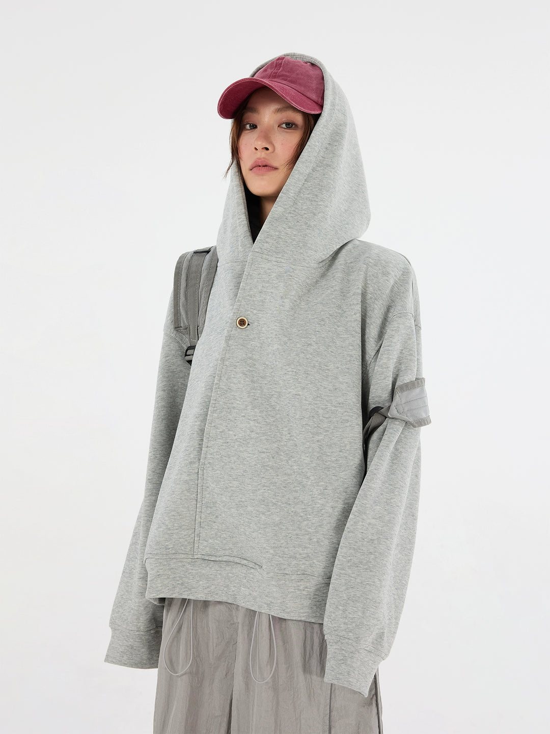 Retro buet cardigan hettegenser 