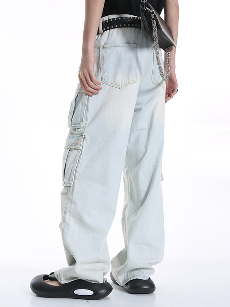 Mehrfachtaschen-Hosen mit weitem Bein 