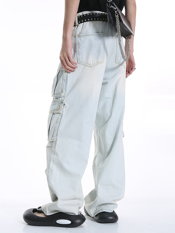 Mehrfachtaschen-Hosen mit weitem Bein 