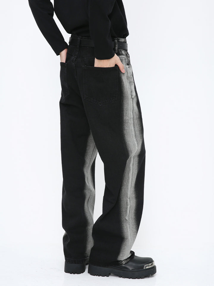 Straight Leg Striped Denim Pants