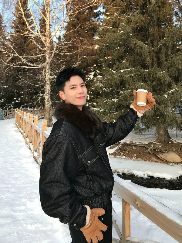 Fur Collar Winter Denim Jacket