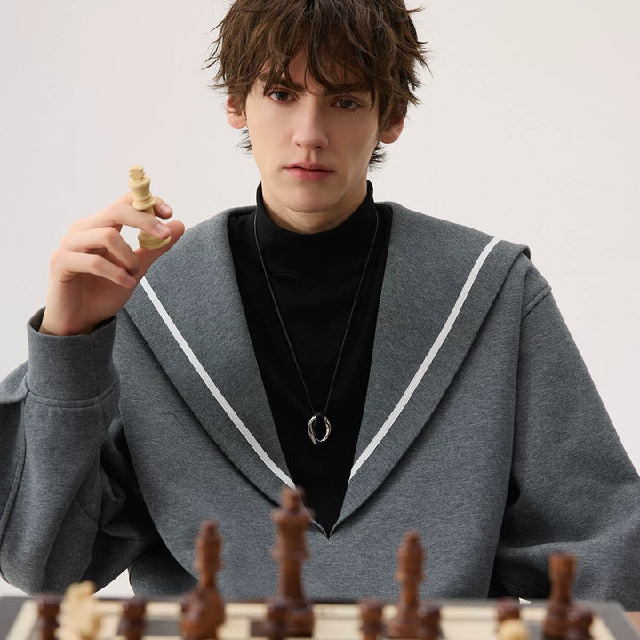 Sailor Collar High-Neck Sweatshirt