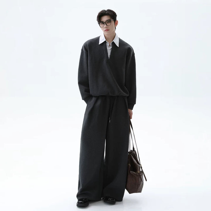 Two-Piece Collared Sweatshirt and Pants (sold separately)