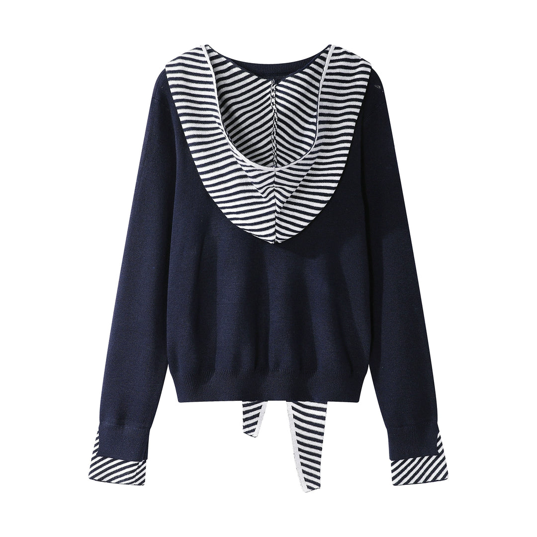 Striped Stitching Knit Sweater