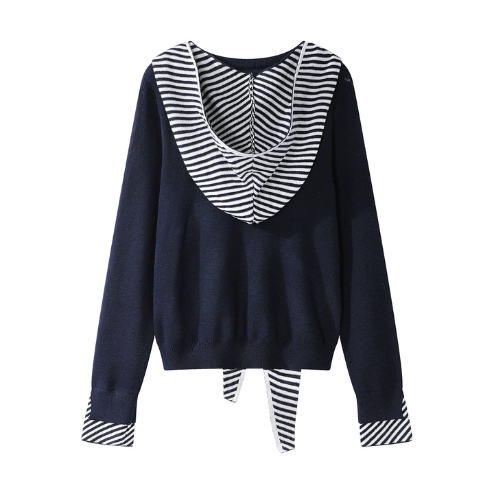 Striped Stitching Knit Sweater