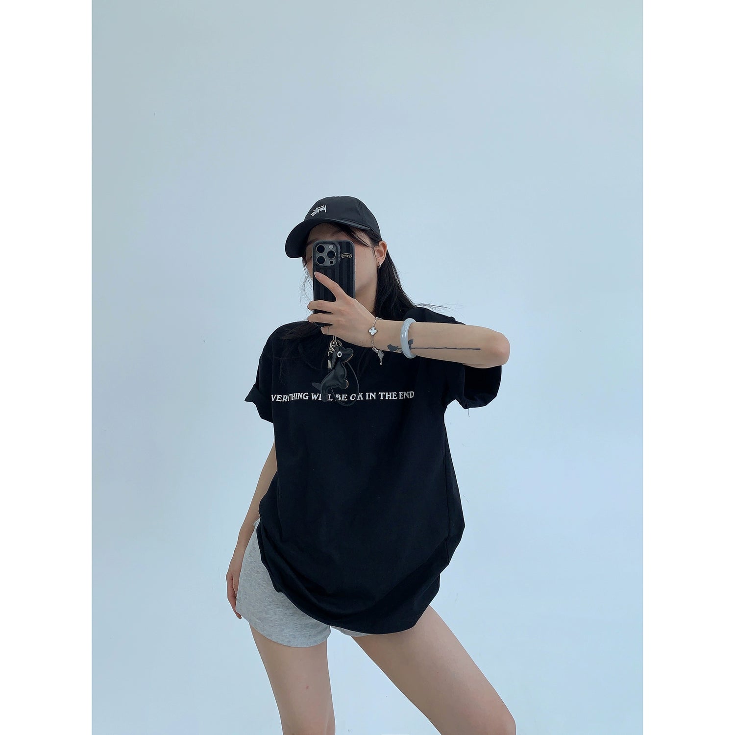 Cotton Letter Print Casual Short Sleeve Top