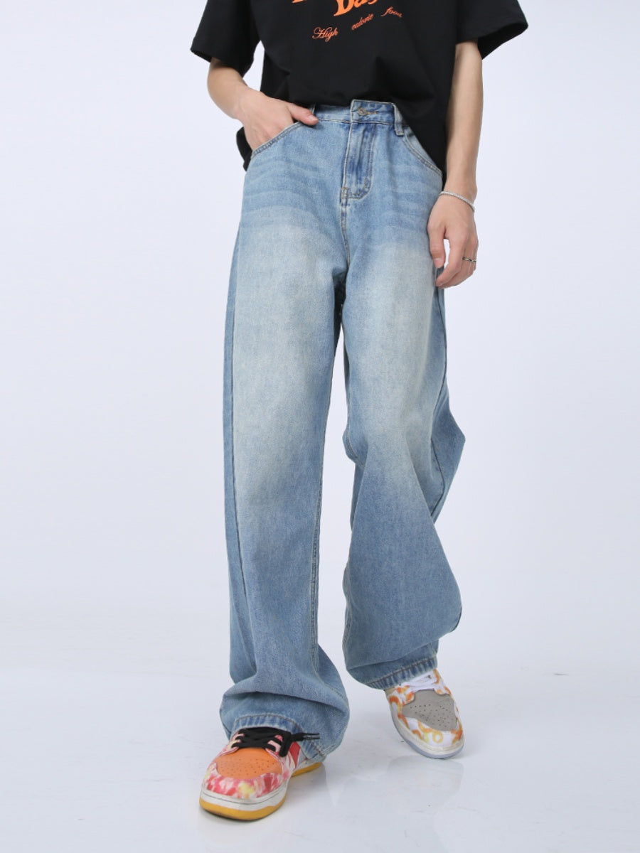 Jeans de pierna ancha sueltos y versátiles 