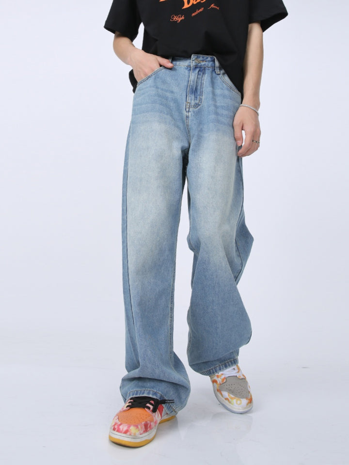 Jeans de pierna ancha sueltos y versátiles 