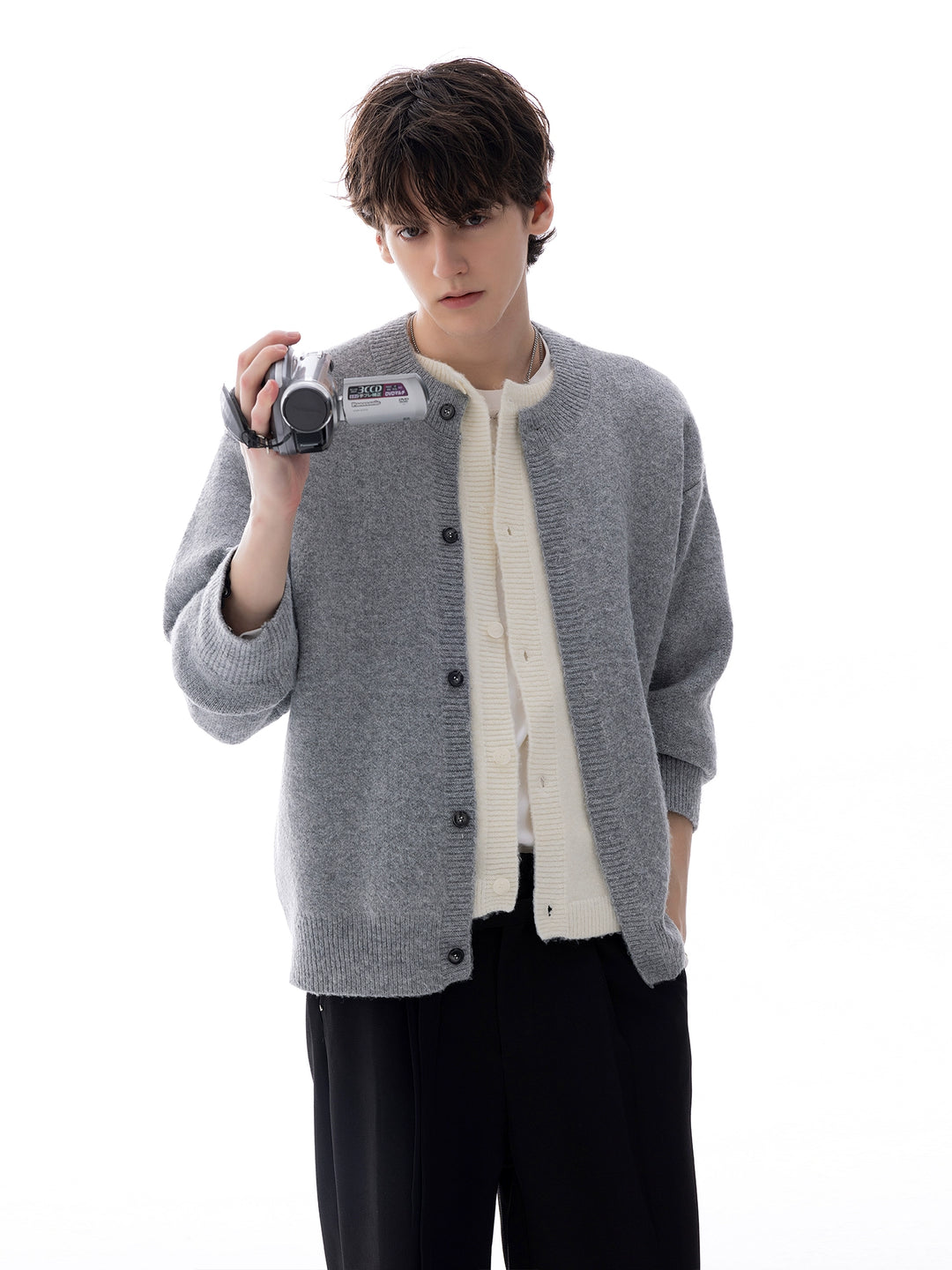 Round Neck Knit Cardigan
