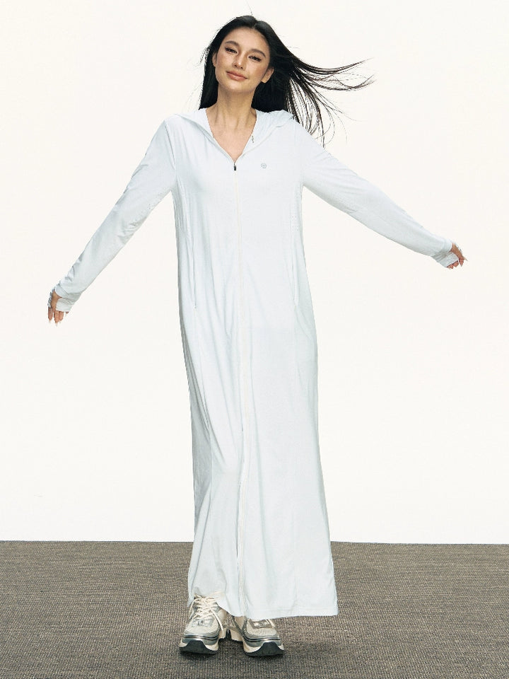 Long Sleeve Sun Protection Hooded Dress
