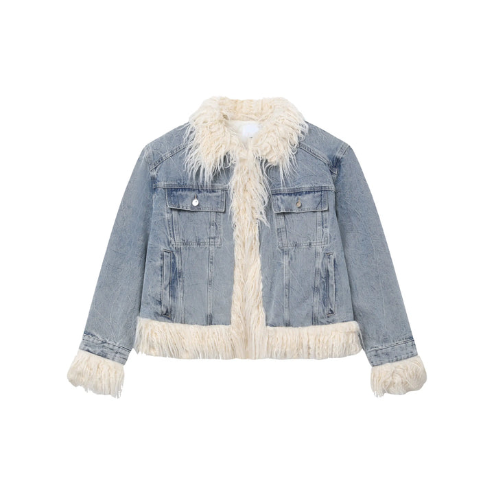 Fur-trimmed Denim Jacket