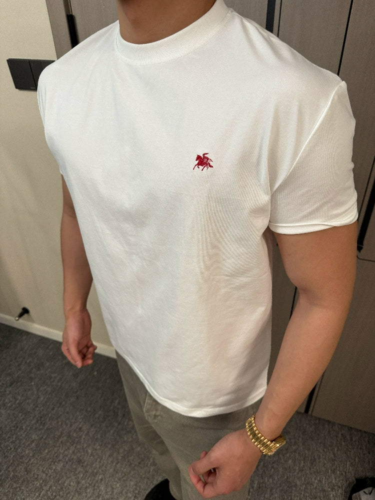 Pony Broderi T-Shirt med Korte Ærmer Casual 